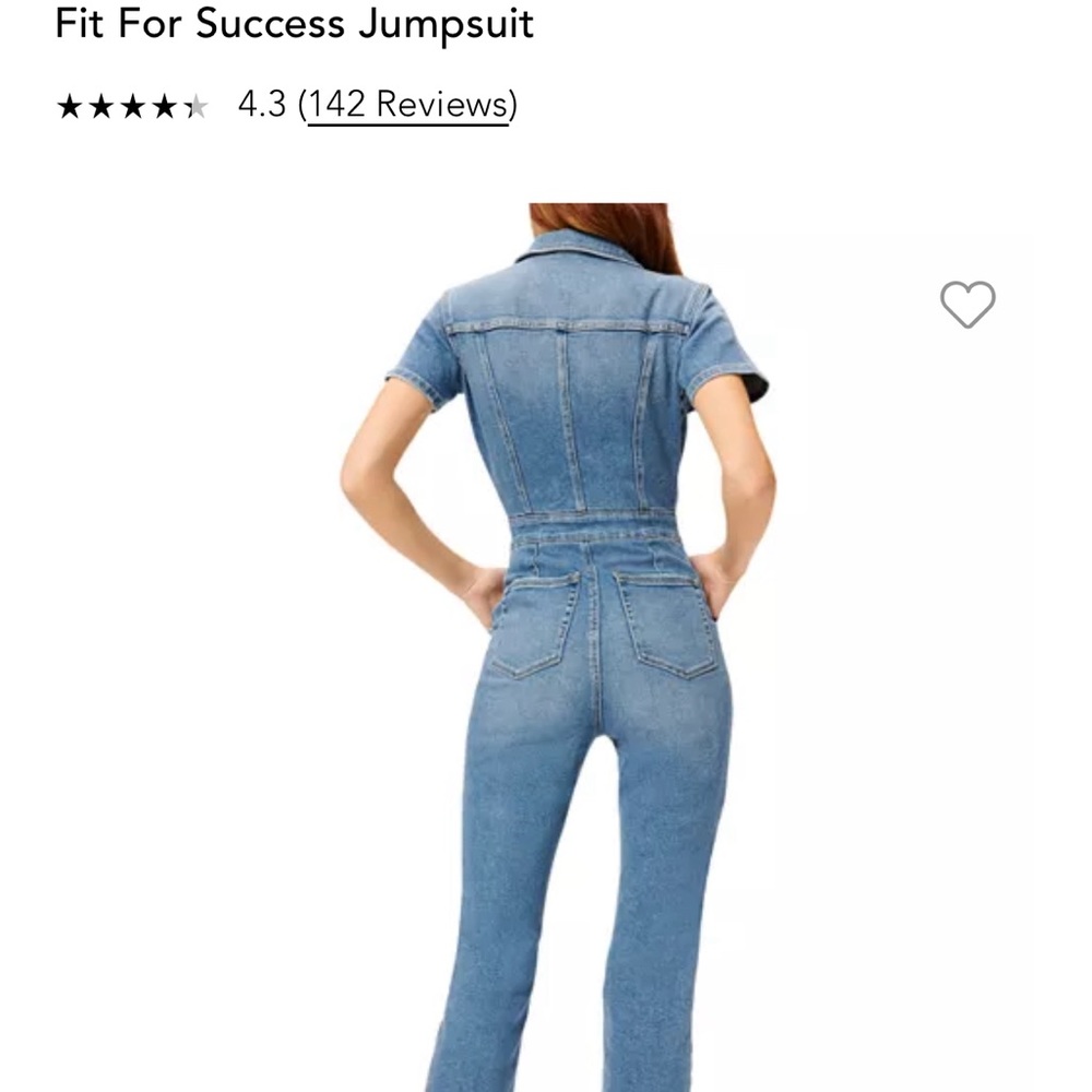 NWT Good American “fit for success” denim jumpsuit - Picture 3 of 13